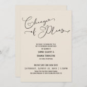 結婚式の日程変更のお知らせ エレガントなクリーム色の新しい結婚式の日付 招待状 (正面/裏面)