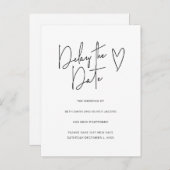 結婚式の日程変更のお詫びとご案内 案内ポストカード (正面/裏面)