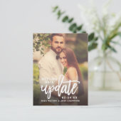 結婚式の日程変更フォトポストカード 案内ポストカード (スタンド正面)