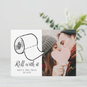 結婚式の日程変更写真 ウェディング 延期 イベント 招待状 (スタンド正面)