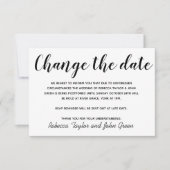 結婚式の日程変更 ウェディング フォトカード シンプル (正面)