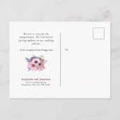 結婚式の日程変更 同じ愛 新しい計画 花 案内ポストカード (裏面)