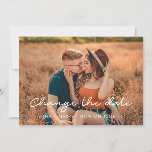 結婚式の日程変更 案内状 (正面)