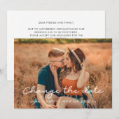 結婚式の日程変更 案内状 (正面/裏面)