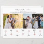 結婚式の日程表のタイムラインテンプレート (正面/裏面)