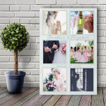結婚式の日6写真記念の大壁 アクリルウォールアート<br><div class="desc">大き結婚い写真が壁に残る。長お気に入りのく続くアクリル製のこの24 x 36インチの壁に結婚式の日から正方形のテンプレートにぶら下がった6枚の写真をアップロードする。どちらの方向もしも、写真の被写体は中央に位置する。アップロードする前に自分で切り抜く必要があるかもしれない。緑淡い色の、軽い木目のデザインが背景。写真は緑か緑淡い色ののベージュ淡い色の色で縁取り。手書きのフォントスタイルの黒文字の一行は、日付と「結婚式の日」と言う。文字は、カップルの名書前、外出日、または宇宙に合った短いことわざなど別の名前で置き換えることができる。Zazzleからアクリルプリントを注文し、非常に良いパッケ来ージを提供している。</div>