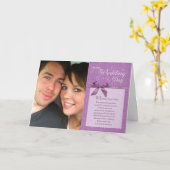 結婚式の日,なぜ私はあなたを愛する – 紫とリボン カード (黄色い花)