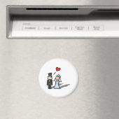 「結婚式の日」カップルデザイン マグネット (インサイチュ (食洗機))