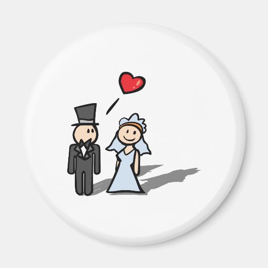 「結婚式の日」カップルデザイン マグネット (正面)