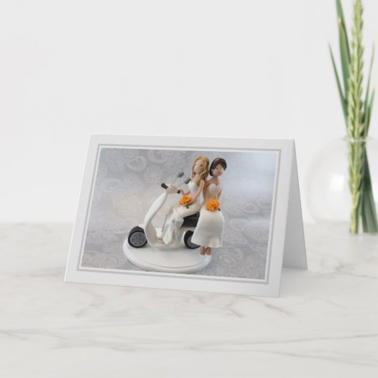 結婚式の日 – スクーターの花嫁 カード (正面)