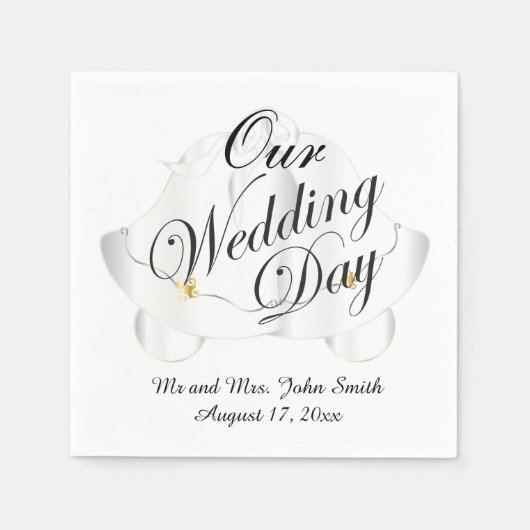 結婚式の日 スタンダードカクテルナプキン (正面)