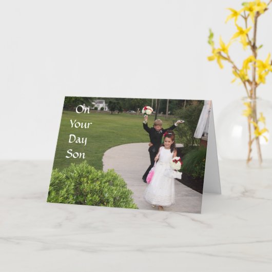 結婚式の日***孫*** カード (黄色い花)