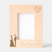 結婚式の日 – 最高の日続 レーザー彫刻フレーム (正面)