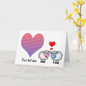 結婚式の日（漫画の羊）の写真 カード (黄色い花)