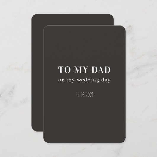 結婚式の日 - 父/お父さんへ サンキューカード (正面/裏面)