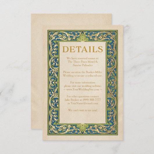 結婚式の明細カードの|照らされた庭 エンクロージャーカード (正面/裏面)