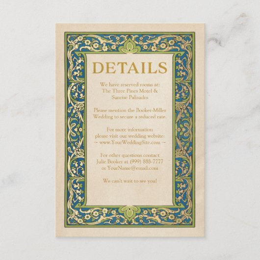 結婚式の明細カードの|照らされた庭 エンクロージャーカード (正面)