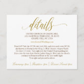 結婚式の明細カード|の豪華な書道(金ゴールド) エンクロージャーカード (正面)