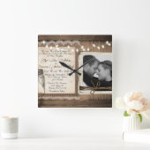 結婚式の時計 スクエア壁時計 (ホーム)