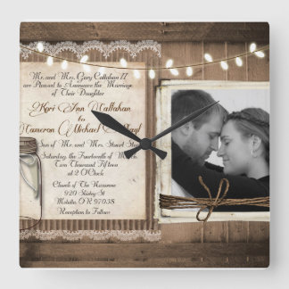 結婚式の時計 スクエア壁時計