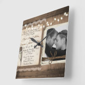 結婚式の時計 スクエア壁時計 (傾斜)