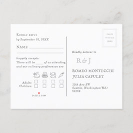 結婚式の曲リクエスト・出欠返信 インビテーションポストカード