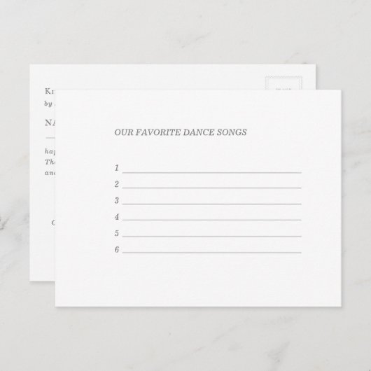 結婚式の曲リクエスト・出欠返信 インビテーションポストカード (正面/裏面)