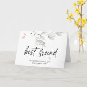 結婚式の最高の日に友達に花嫁のプレゼント カード (黄色い花)