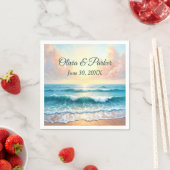 結婚式の朝の海景色 スタンダードカクテルナプキン (インサイチュ)