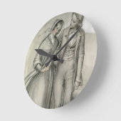 結婚式の朝-出発、c.1846 ラウンド壁時計 (傾斜)