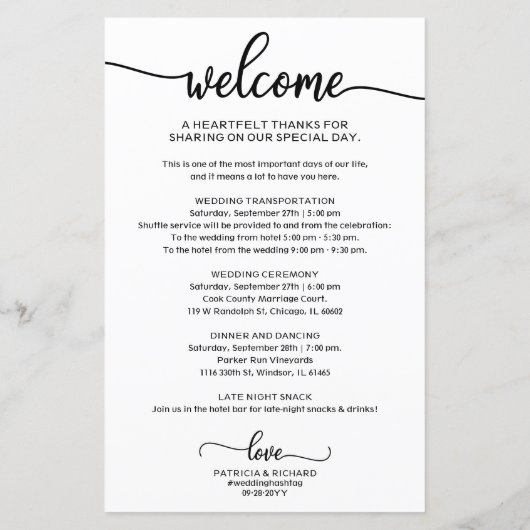 結婚式の案内アイコン おしゃれなスクリプト 結婚式歓迎メッセージ (裏面)