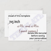 結婚式の案内カードテンプレート 招待状 (正面/裏面)