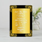 結婚式の案内状 オセロット+Save+the+Date 箔招待状 (立ち正面)