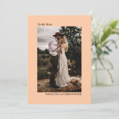 結婚式の案内 ピンク ミニマル 縦写真 招待状 (スタンド正面)