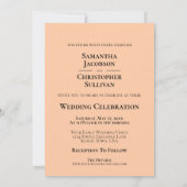 結婚式の案内 ピンク ミニマル 縦写真 招待状 (裏面)