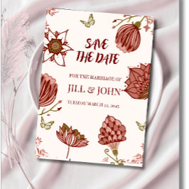 結婚式の植物画 Save the Date セーブザデート