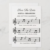 結婚式の楽譜の音符 セーブザデート (正面/裏面)