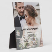 結婚式の歌詞の写真 フォトプラーク (側面)