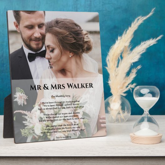 結婚式の歌詞の写真 フォトプラーク (側面)