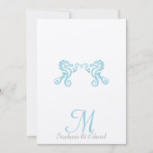 結婚式の水のターコイズのタツノオトシゴのビーチの招待状 招待状 (正面)