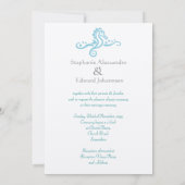 結婚式の水のターコイズのタツノオトシゴのビーチの招待状 招待状 (裏面)