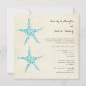 結婚式の水のターコイズのヒトデの招待状 招待状 (裏面)