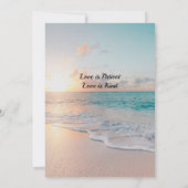 結婚式の海のエンゲージメント発表 セーブザデート (裏面)