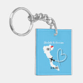 結婚式の海外の宛先Corfu日付を保存 キーホルダー (正面左)