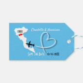 結婚式の海外の宛先Corfu日付を保存 ギフトタグ (正面(横))