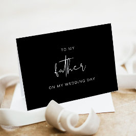 結婚式の父へのカード ブラック サンキューカード