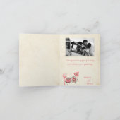 結婚式の珊瑚チョコレートアイボリーのファンキーなサンキューカード サンキューカード (内部)