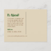 結婚式の発表のたった今結婚しました山の木 案内ポストカード (裏面)