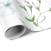 結婚式の白い朝顔の花の包装紙 ラッピングペーパー (ロールコーナー)