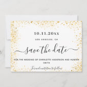 結婚式の白金グリッター Save the Date セーブザデート (正面)